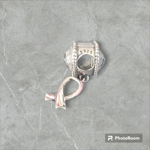 BOGO! Bundle to get the discount 925 Silver Brest Cancer Awarenes Dangle Charm - Picture 3 of 3